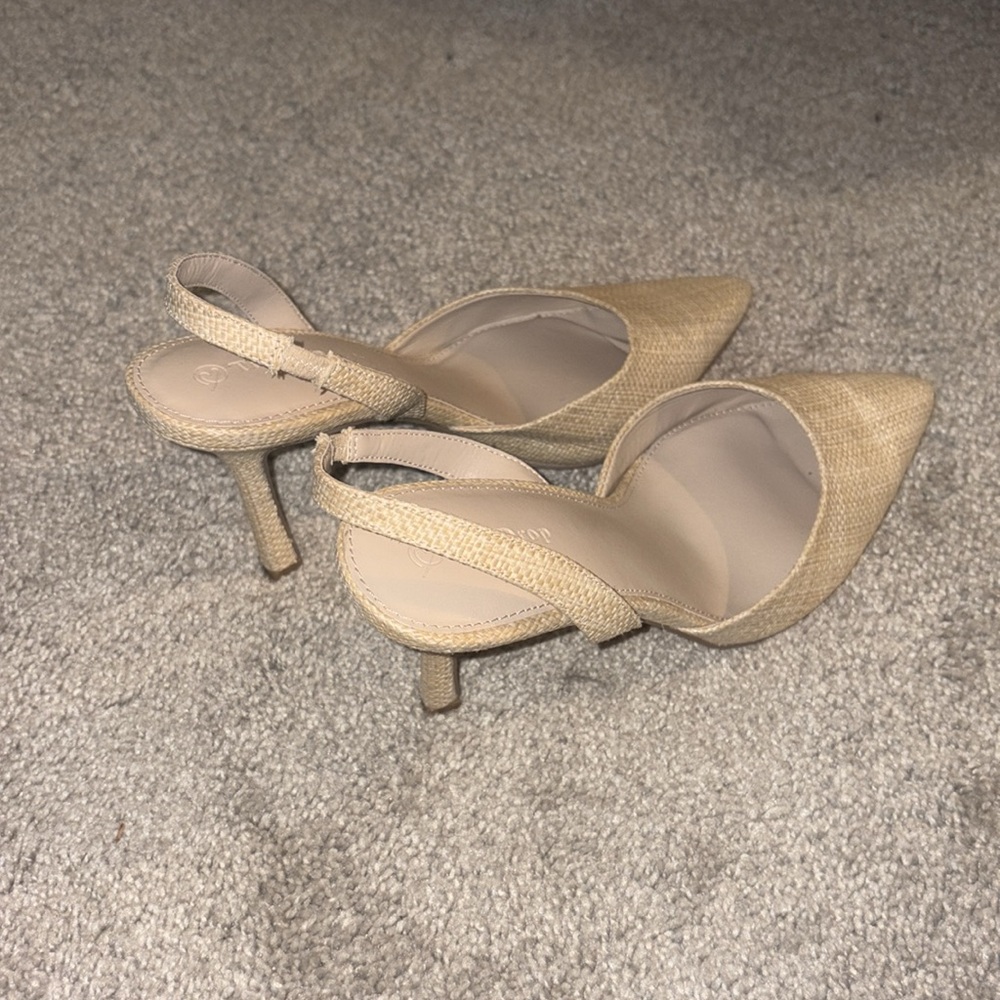 The Drop klara Chic Tan Slingback Heels raffia rattan size 10 - Picture 8 of 9